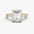 Emerald Cluster Diamond Engagement Ring