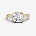 Elongated Cushion Cluster Diamond Engagement Ring