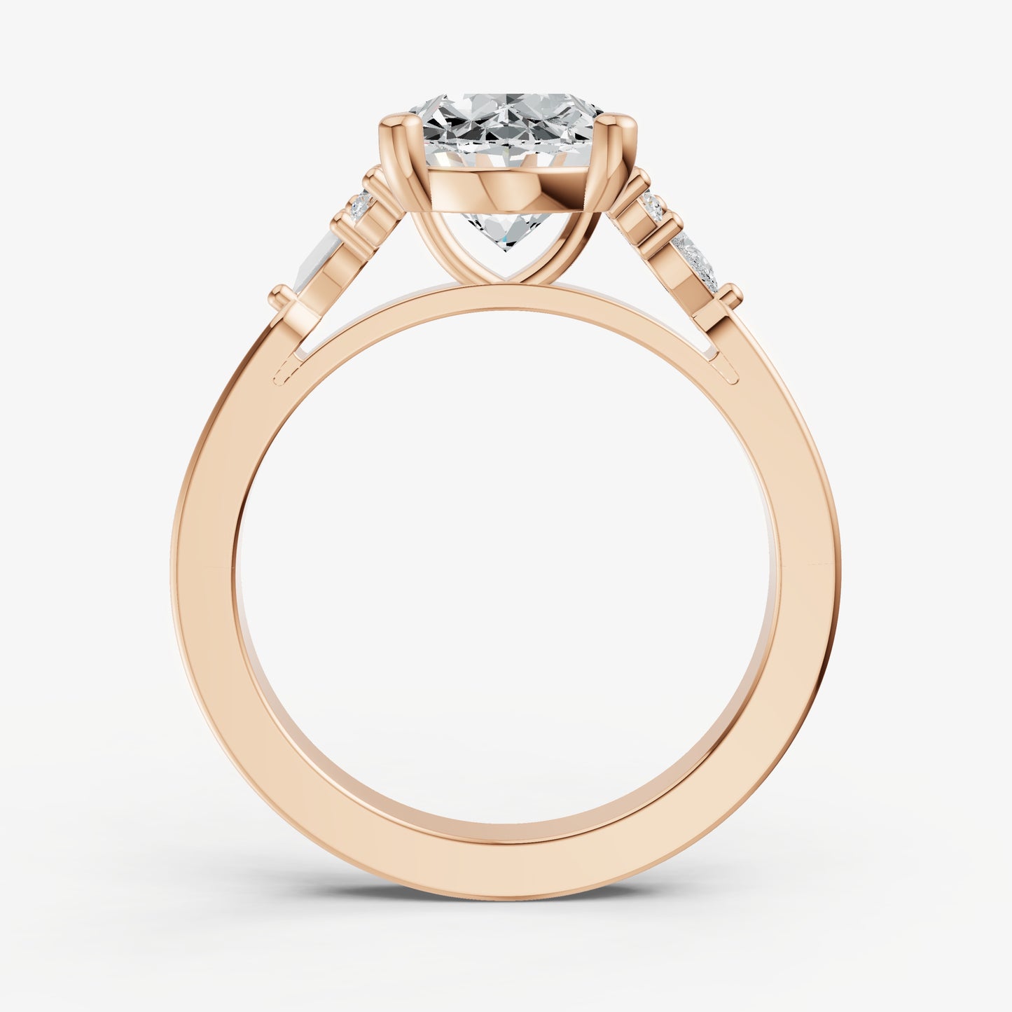 Oval Cluster Diamond Engagement Ring