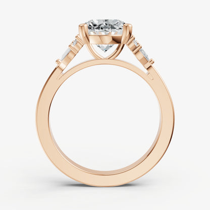 Oval Cluster Diamond Engagement Ring