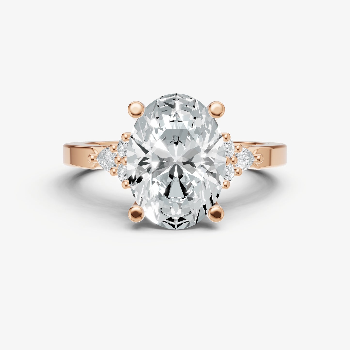 Oval Cluster Diamond Engagement Ring