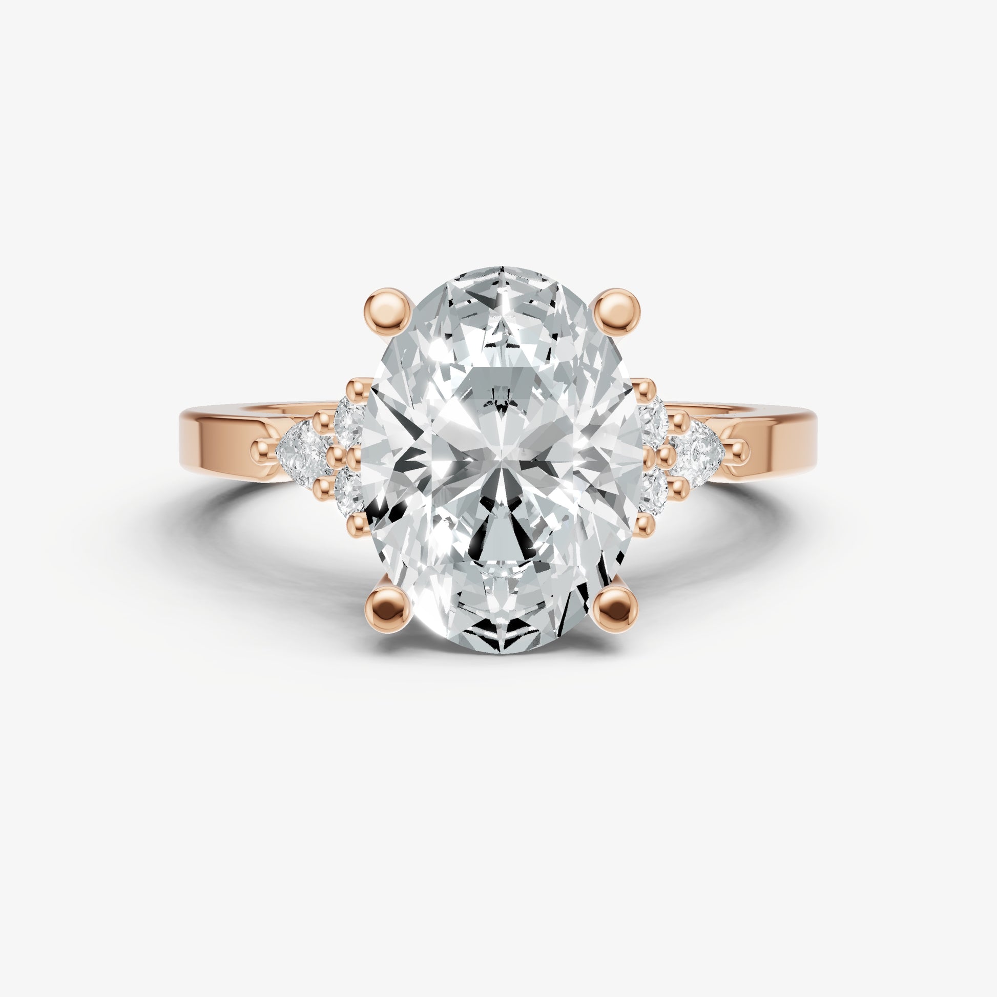 Oval Cluster Diamond Engagement Ring