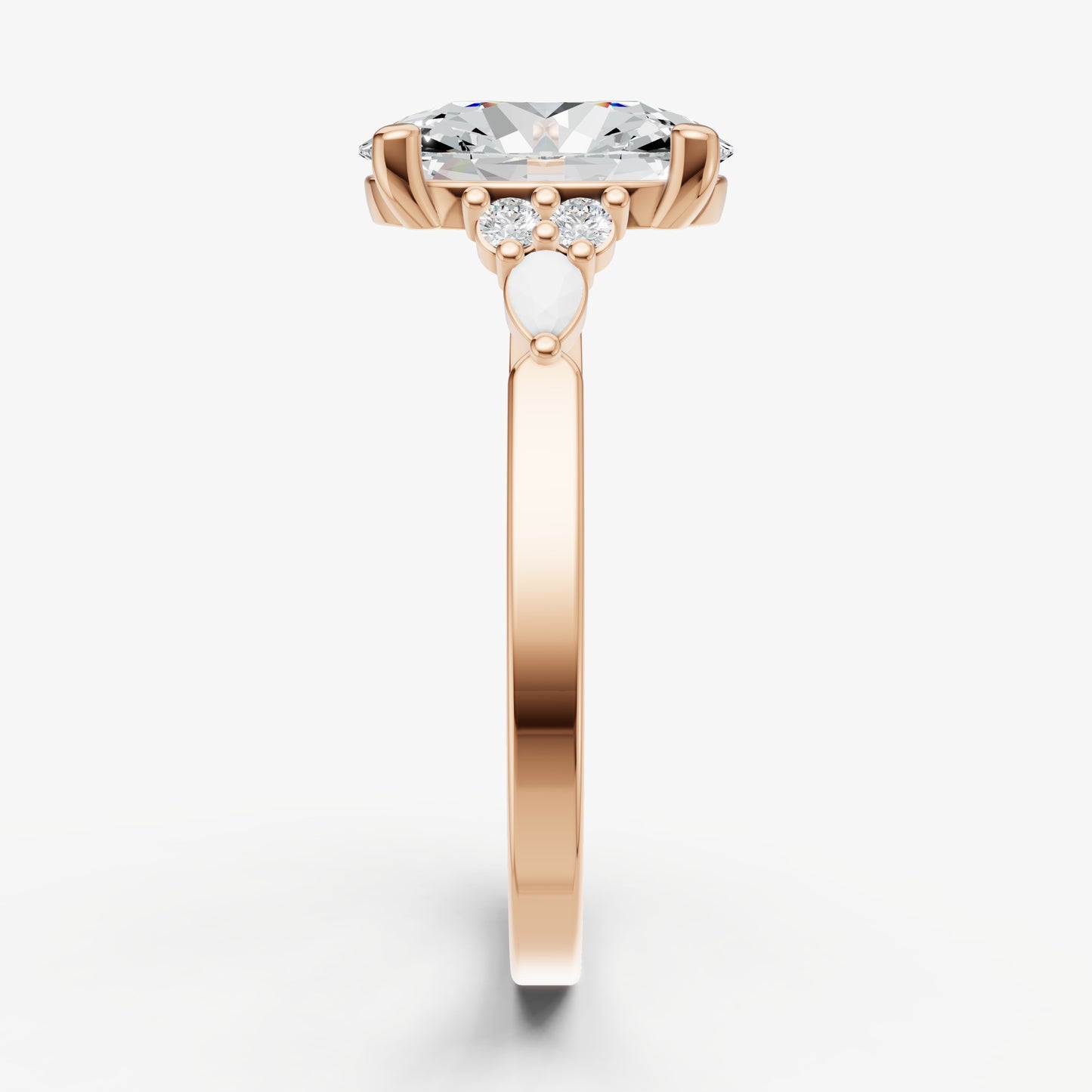 Oval Cluster Diamond Engagement Ring