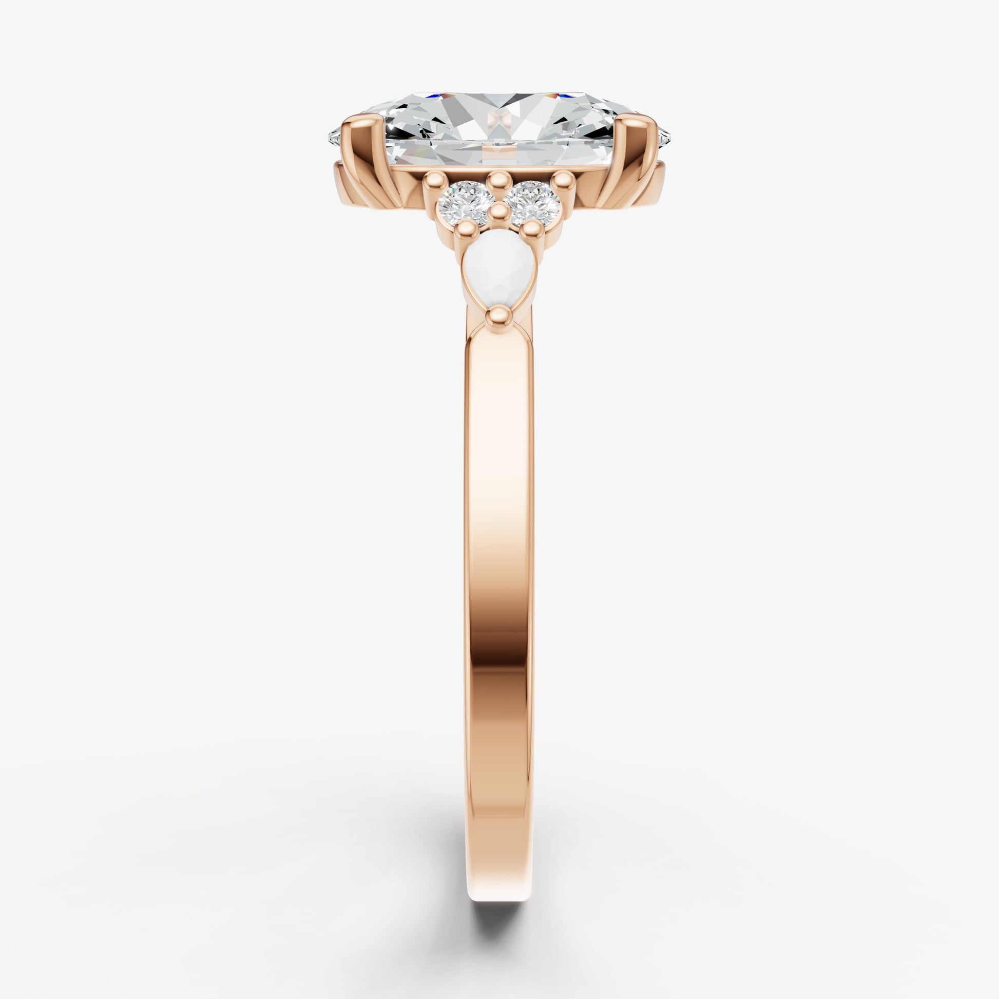 Oval Cluster Diamond Engagement Ring