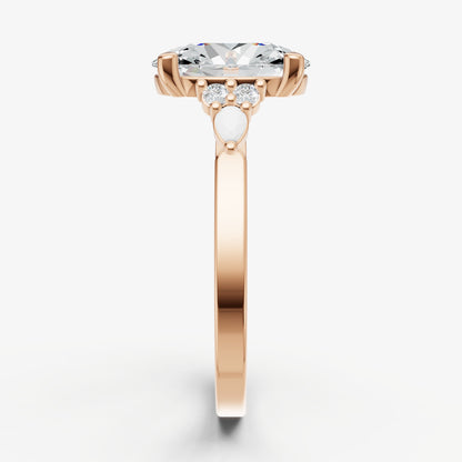 Oval Cluster Diamond Engagement Ring