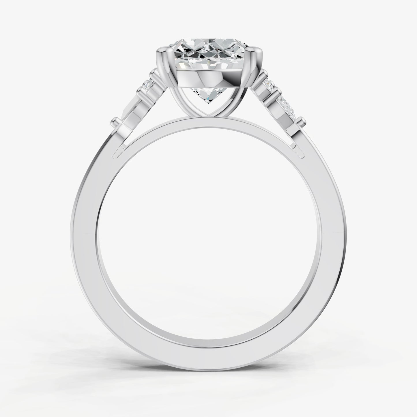 Oval Cluster Diamond Engagement Ring