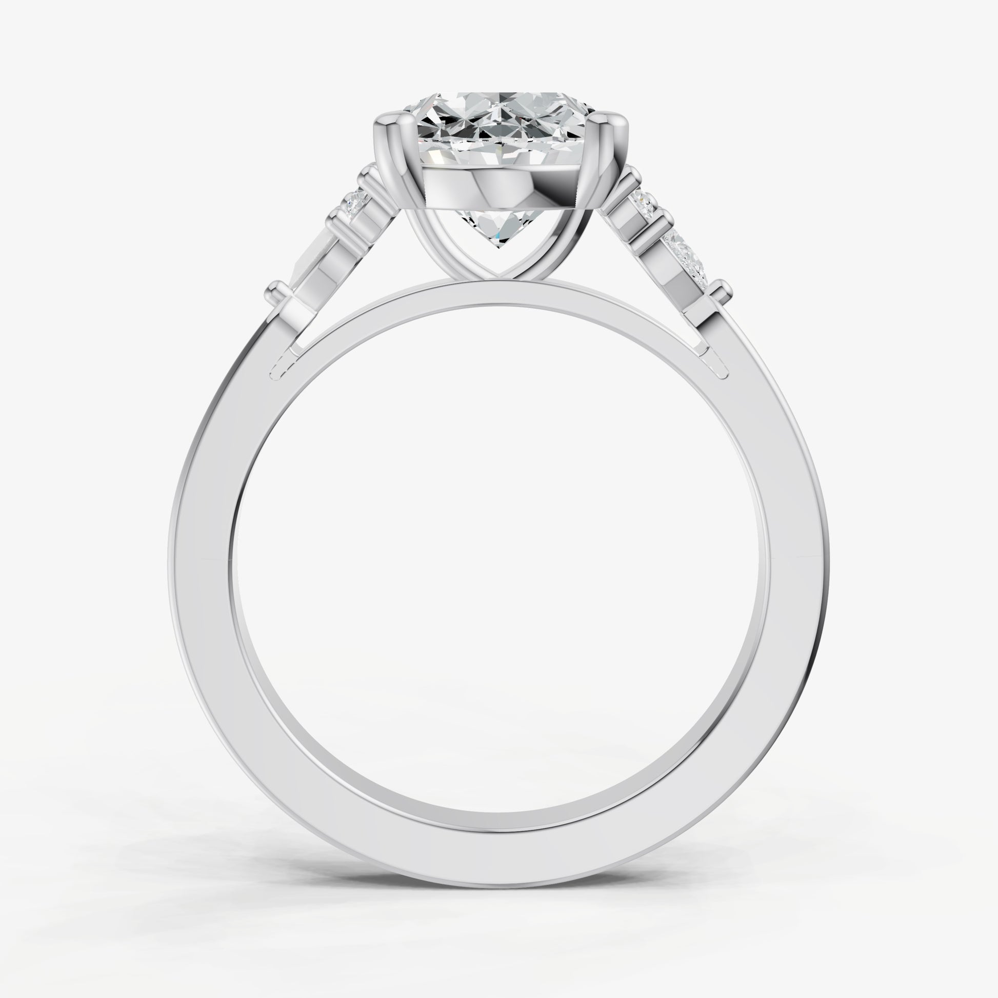 Oval Cluster Diamond Engagement Ring