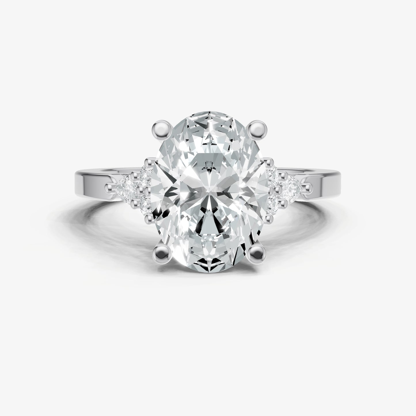 Oval Cluster Diamond Engagement Ring