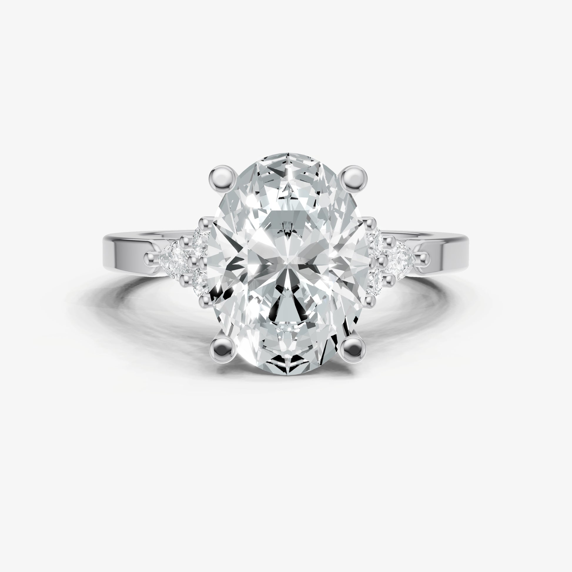 Oval Cluster Diamond Engagement Ring