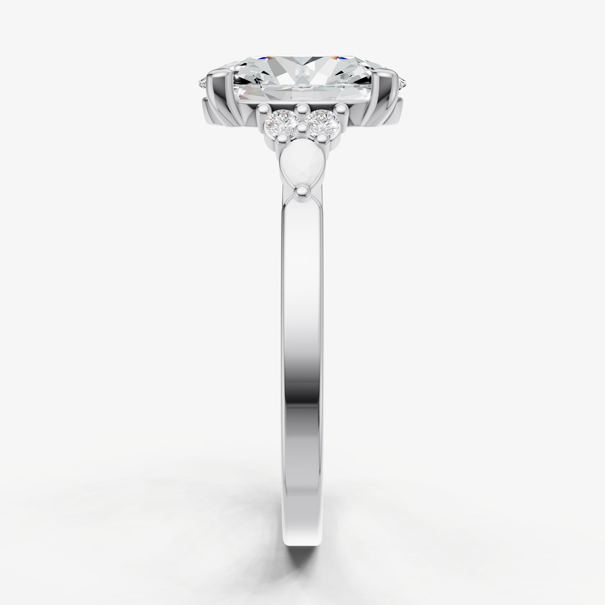 Oval Cluster Diamond Engagement Ring