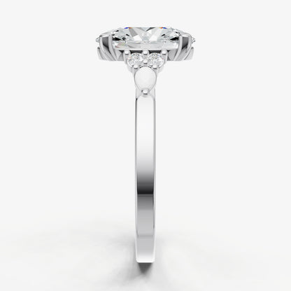 Oval Cluster Diamond Engagement Ring