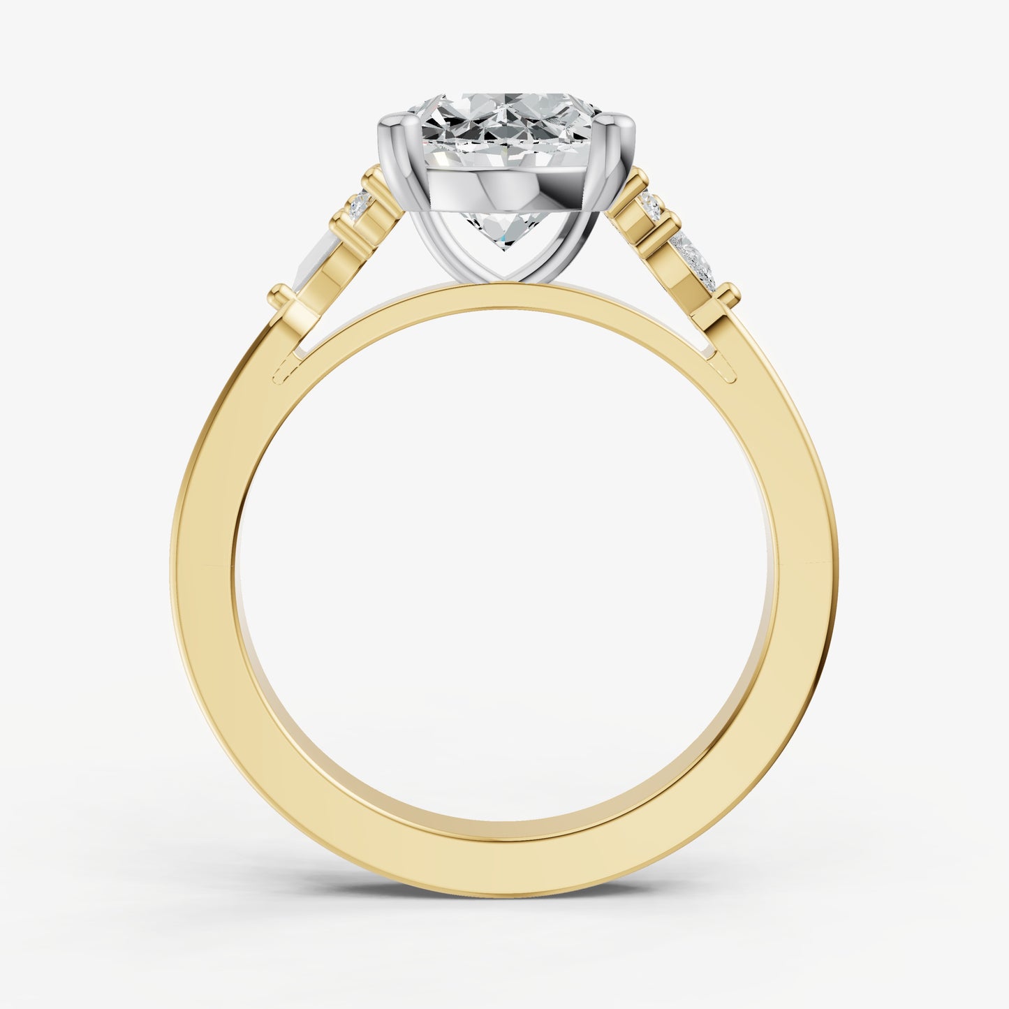 Oval Cluster Diamond Engagement Ring