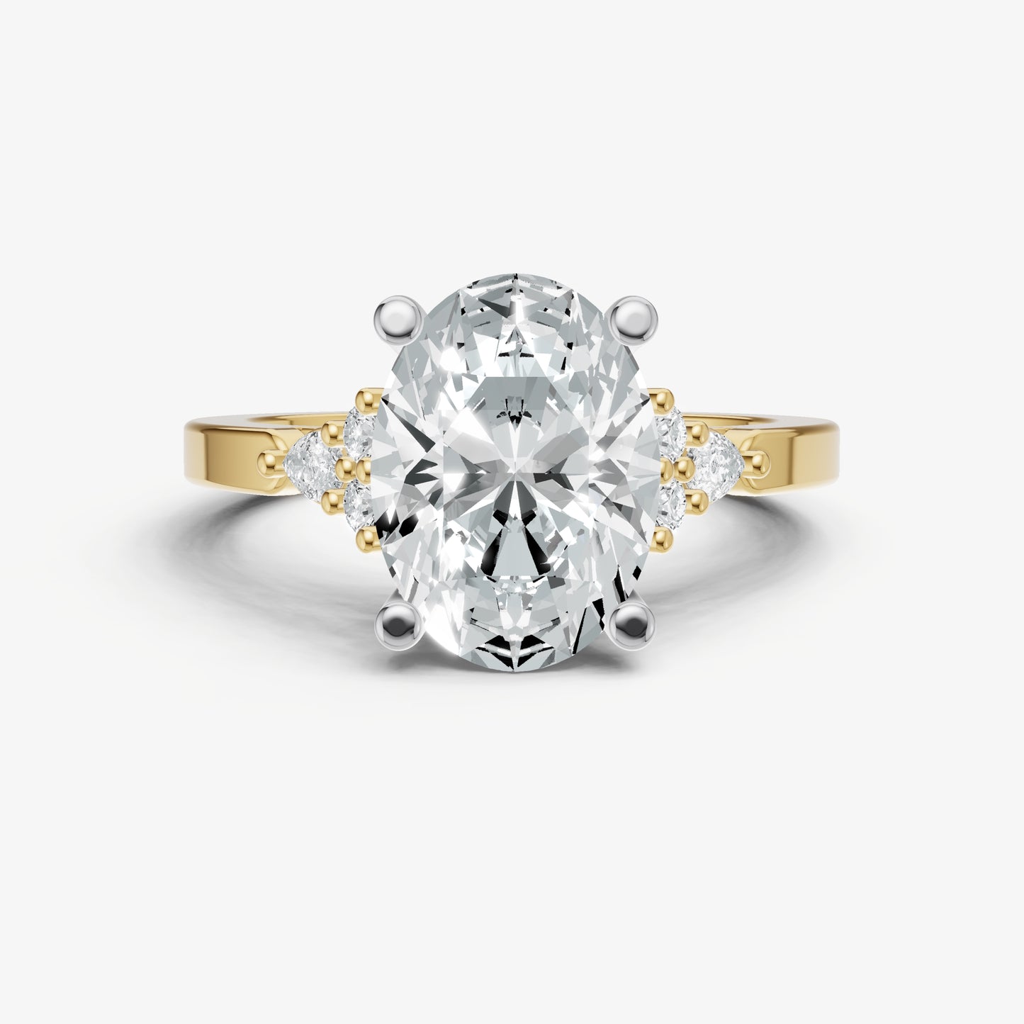 Oval Cluster Diamond Engagement Ring
