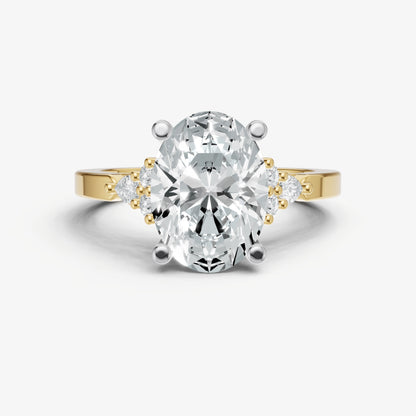 Oval Cluster Diamond Engagement Ring