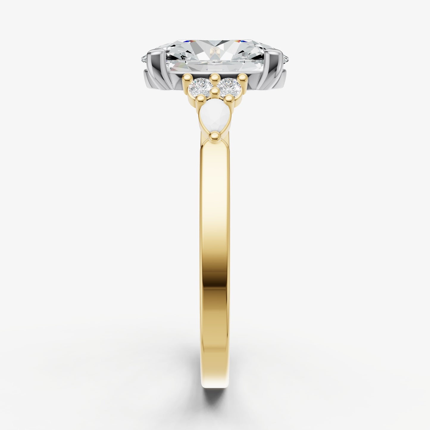 Oval Cluster Diamond Engagement Ring