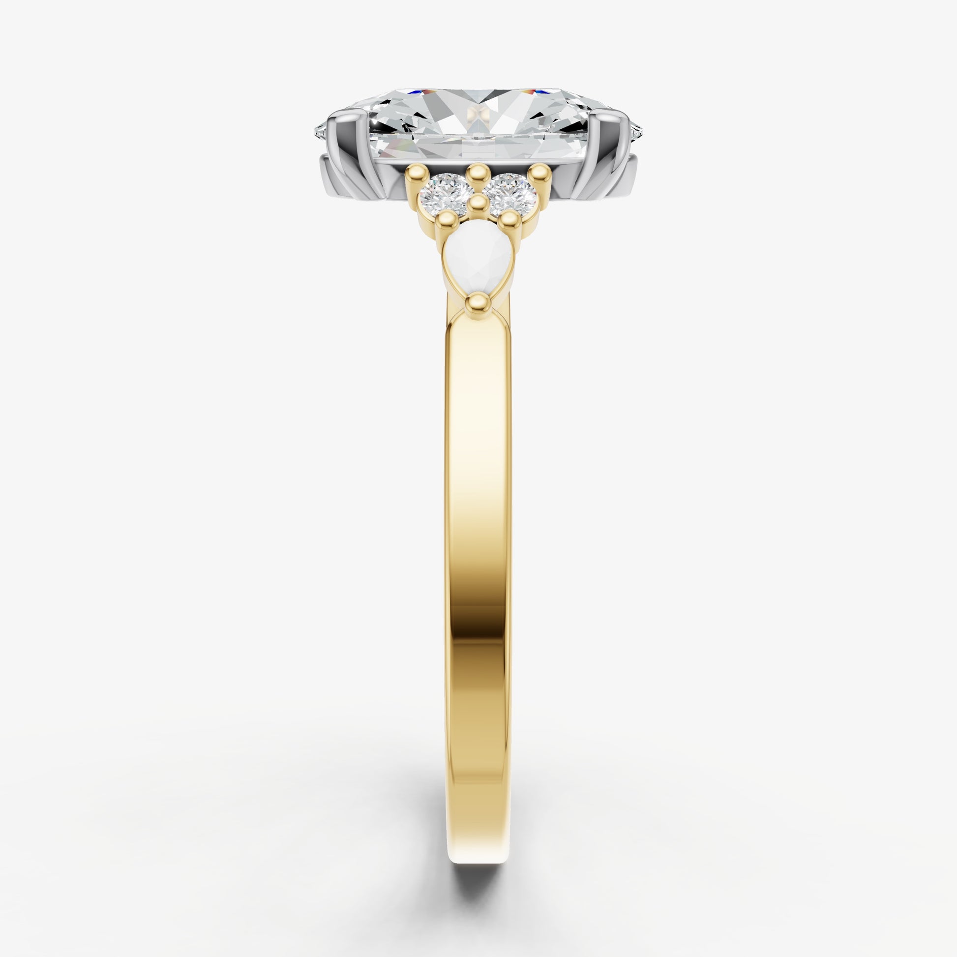 Oval Cluster Diamond Engagement Ring