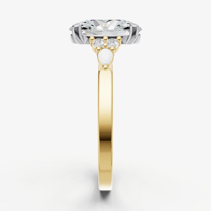 Oval Cluster Diamond Engagement Ring