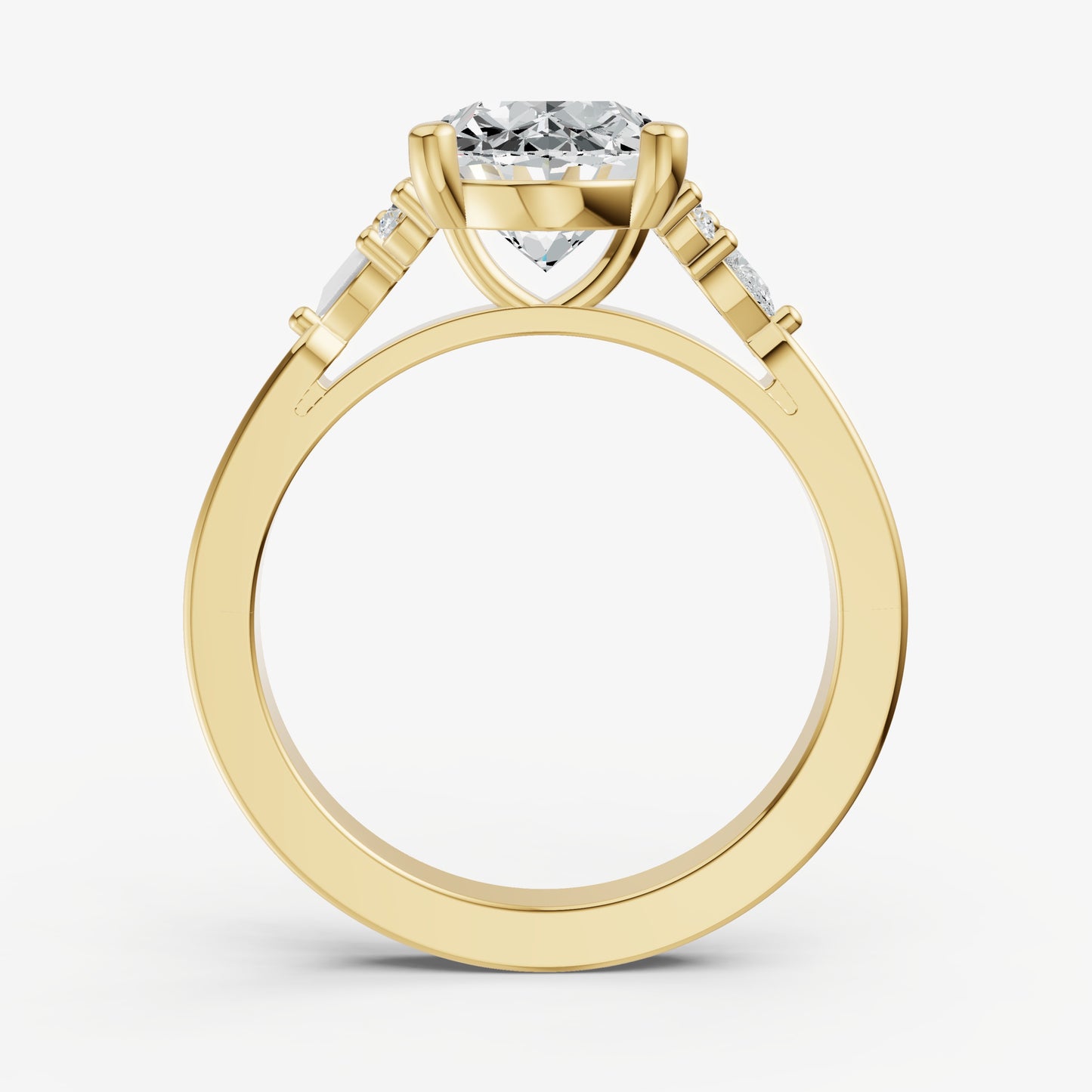 Oval Cluster Diamond Engagement Ring