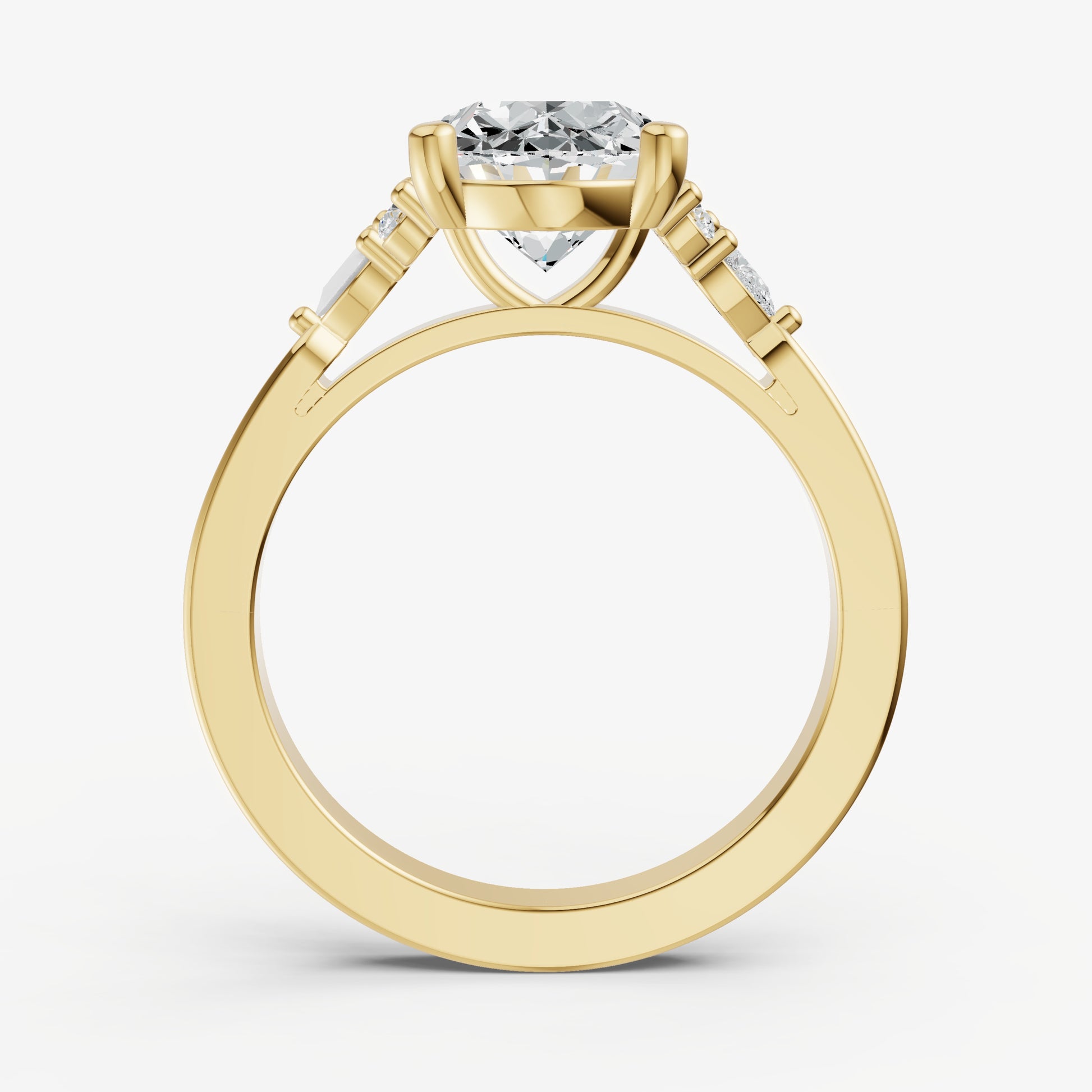 Oval Cluster Diamond Engagement Ring