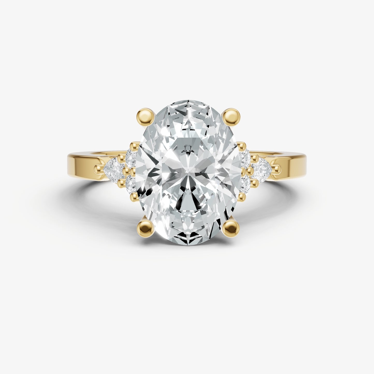 Oval Cluster Diamond Engagement Ring