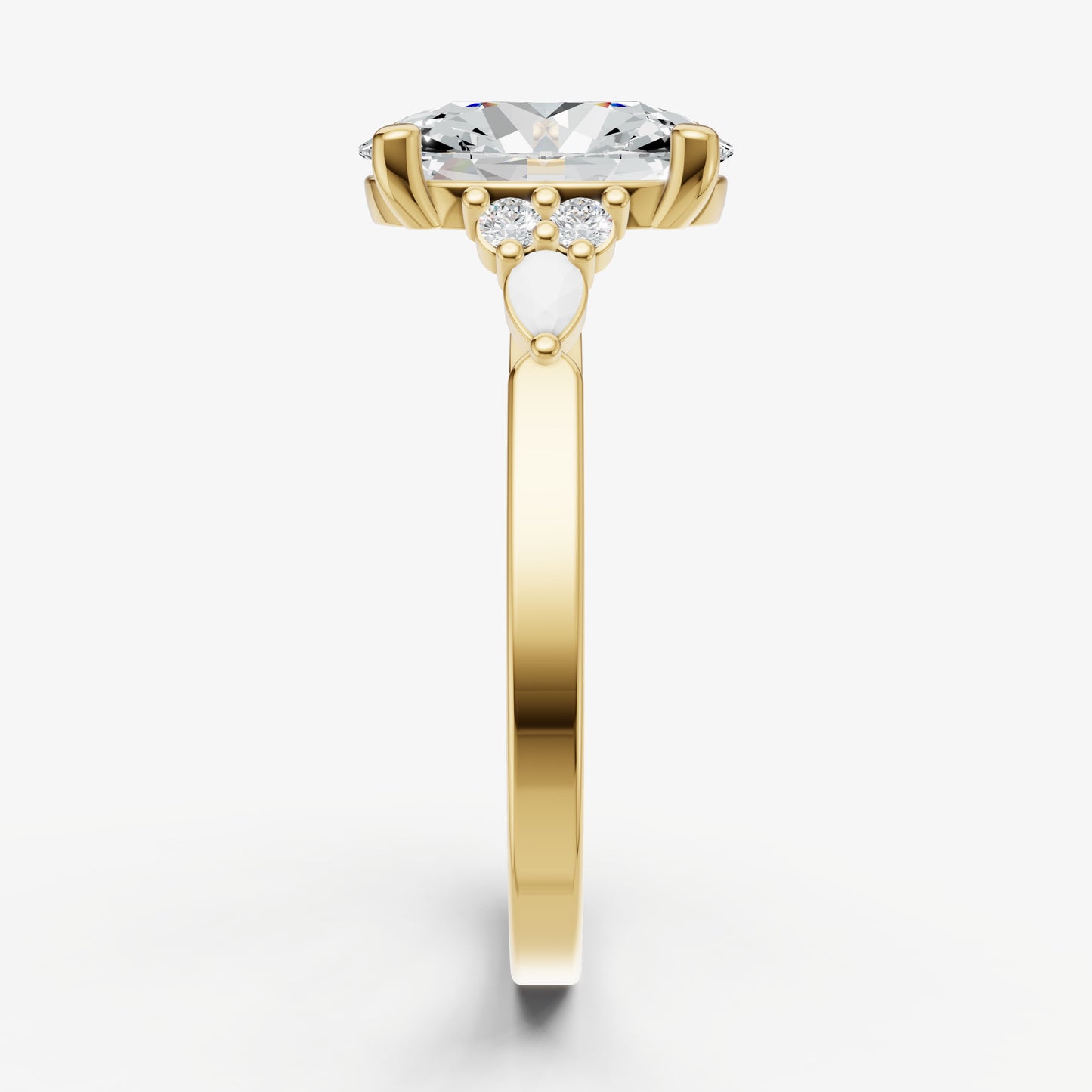 Oval Cluster Diamond Engagement Ring