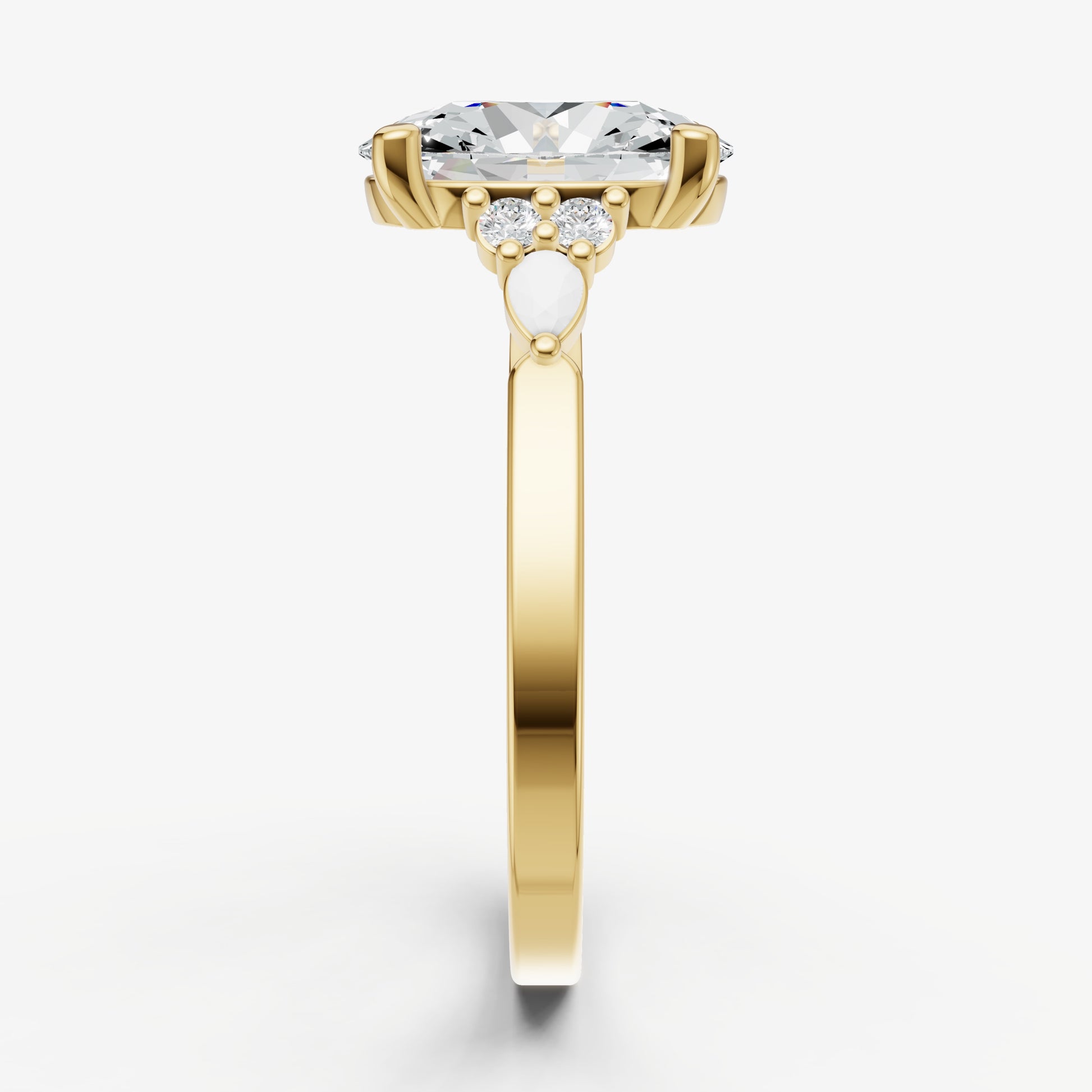 Oval Cluster Diamond Engagement Ring