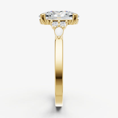 Oval Cluster Diamond Engagement Ring