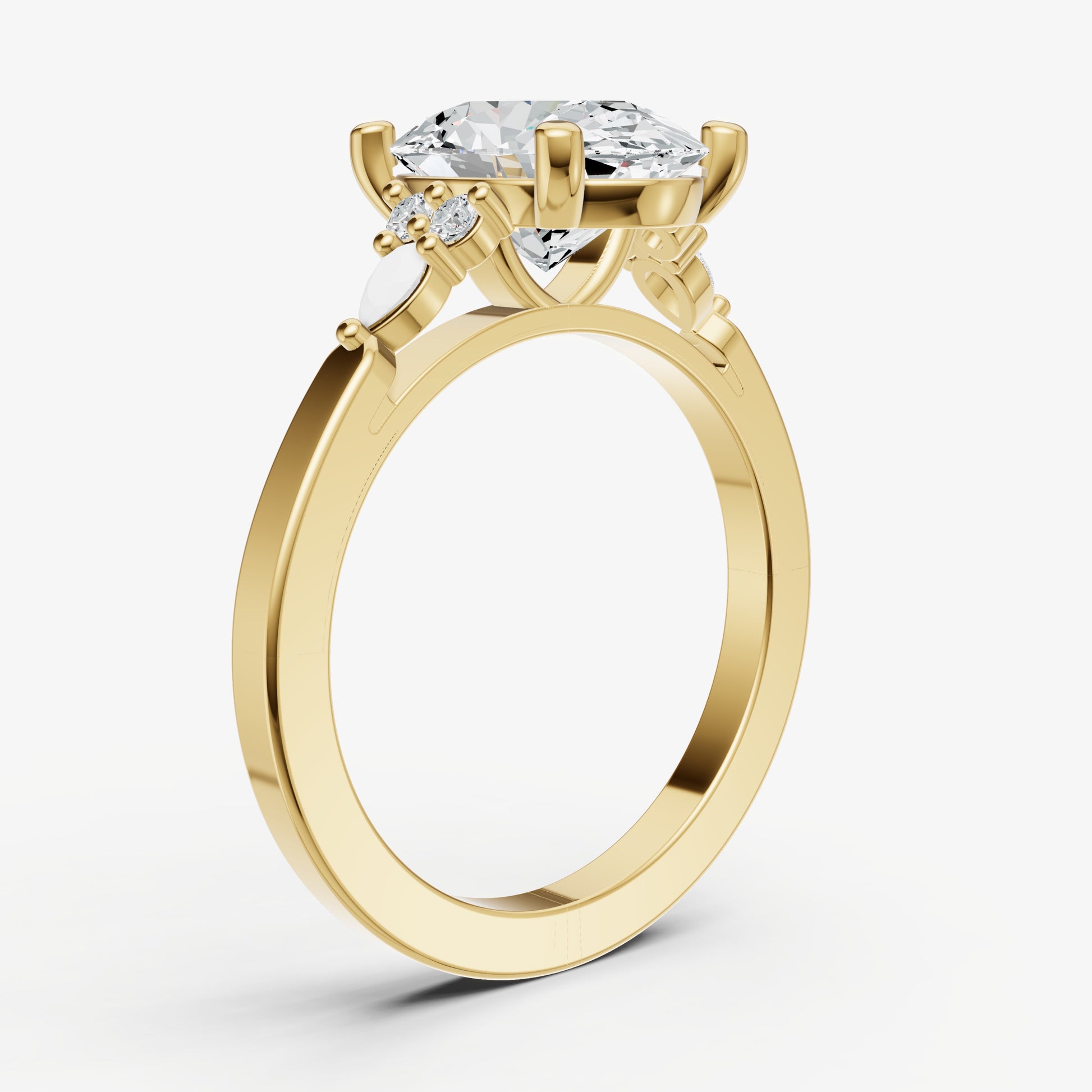 Oval Cluster Diamond Engagement Ring