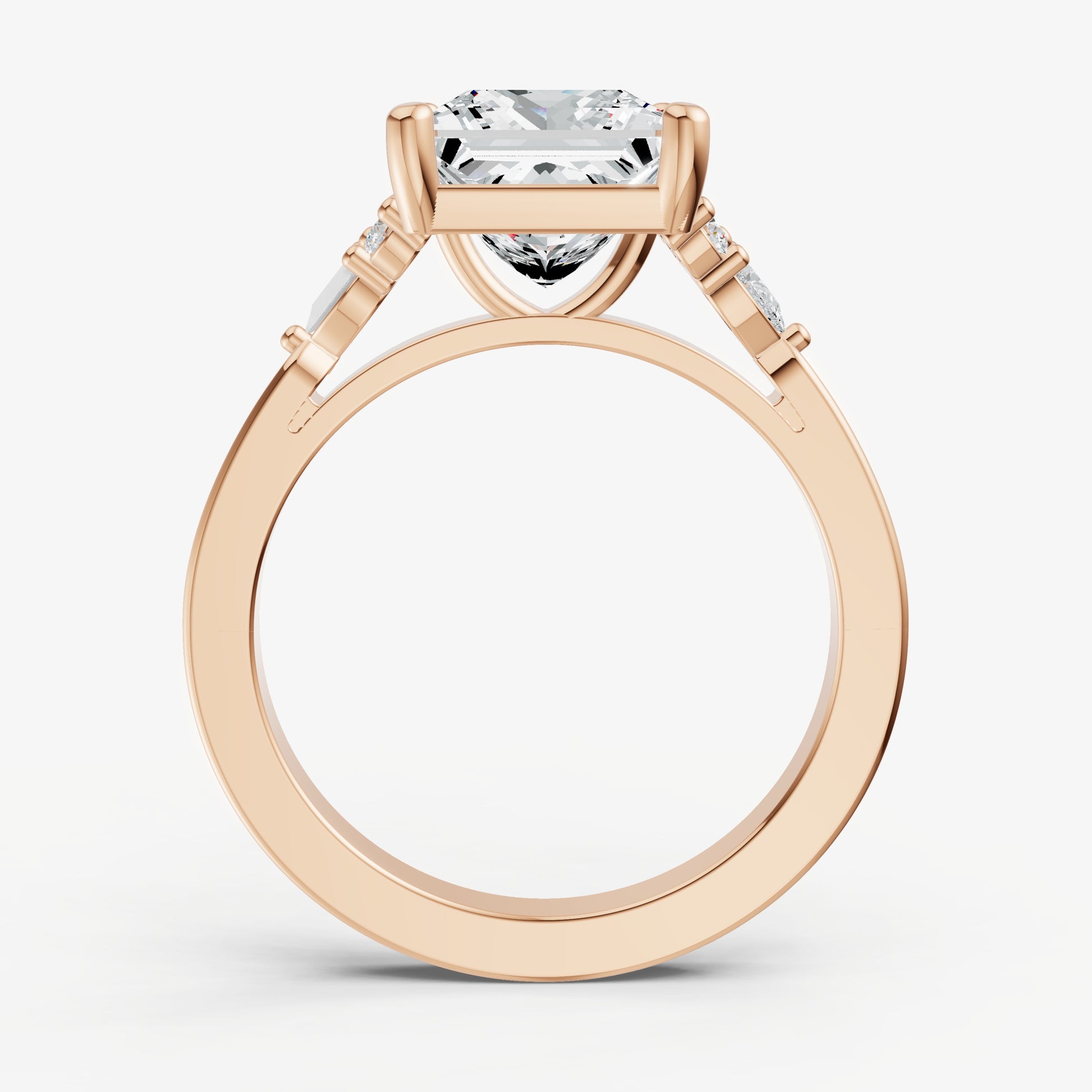 Princess Cluster Diamond Engagement Ring