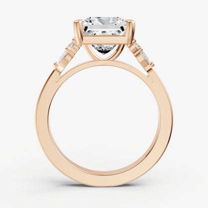 Princess Cluster Diamond Engagement Ring