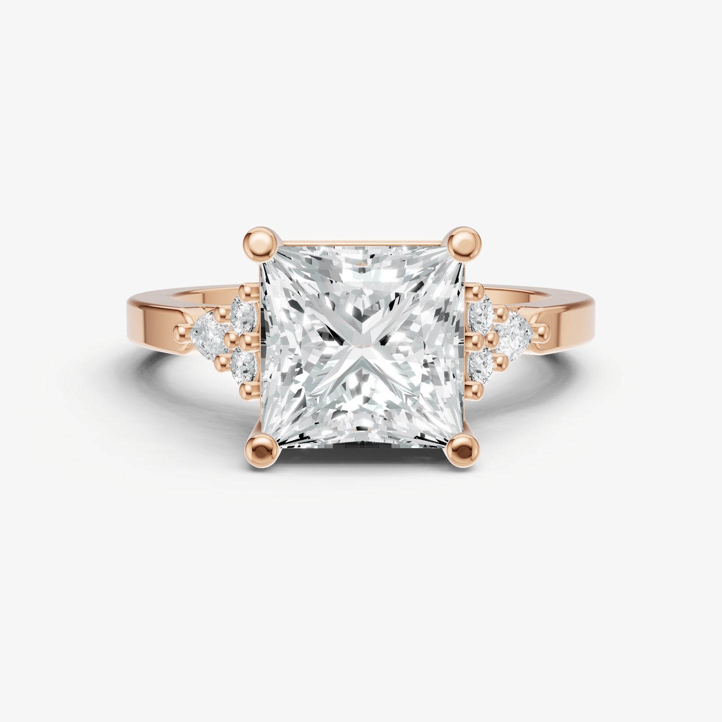 Princess Cluster Diamond Engagement Ring
