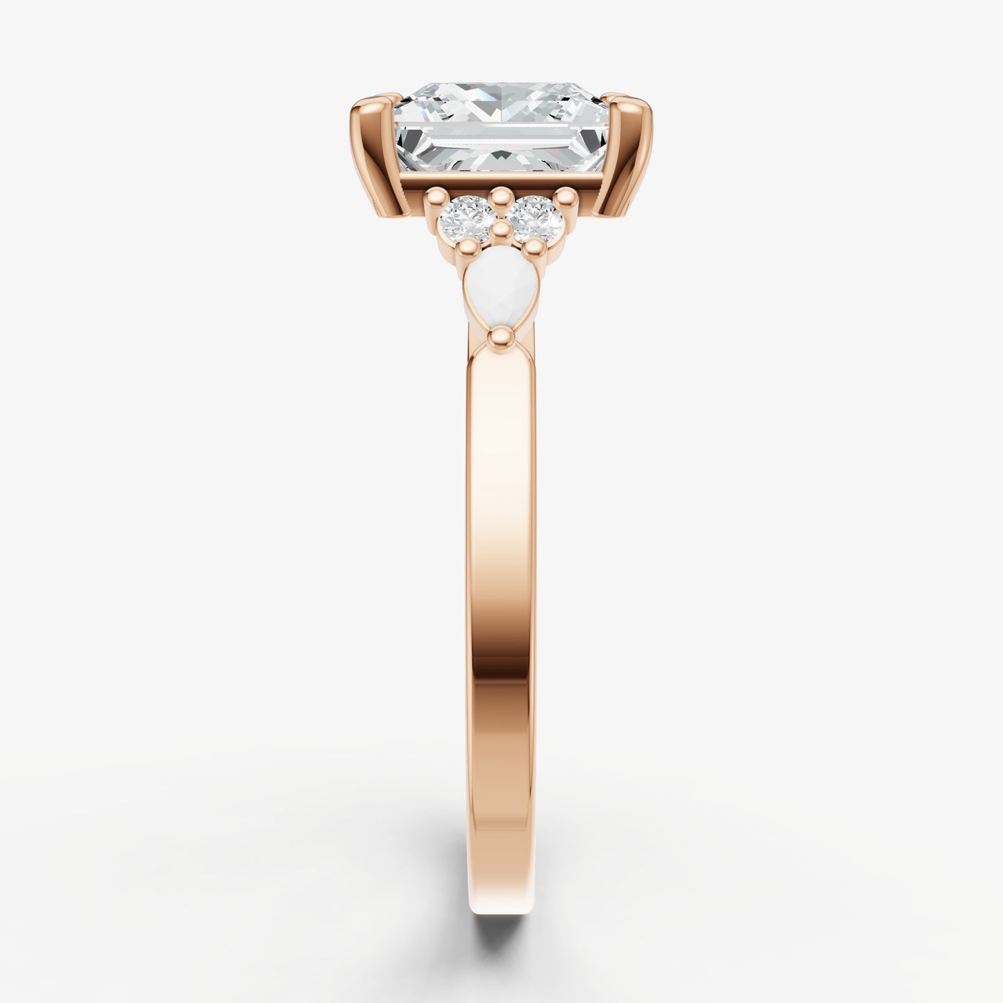 Princess Cluster Diamond Engagement Ring