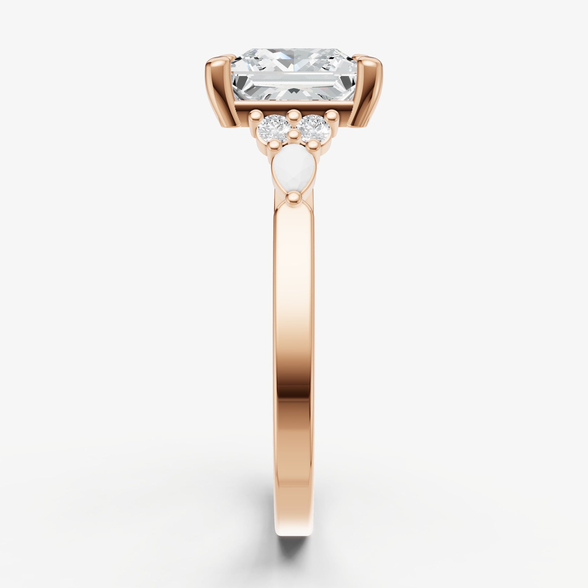 Princess Cluster Diamond Engagement Ring