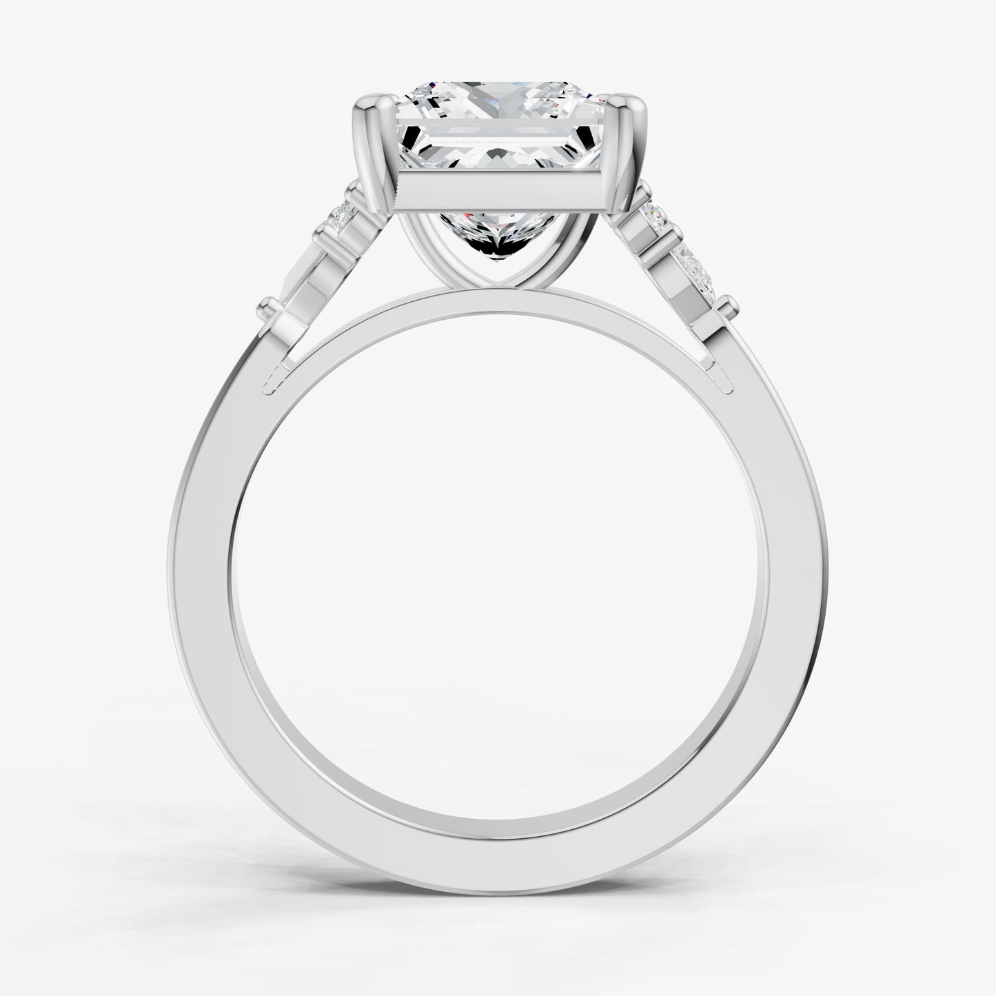 Princess Cluster Diamond Engagement Ring