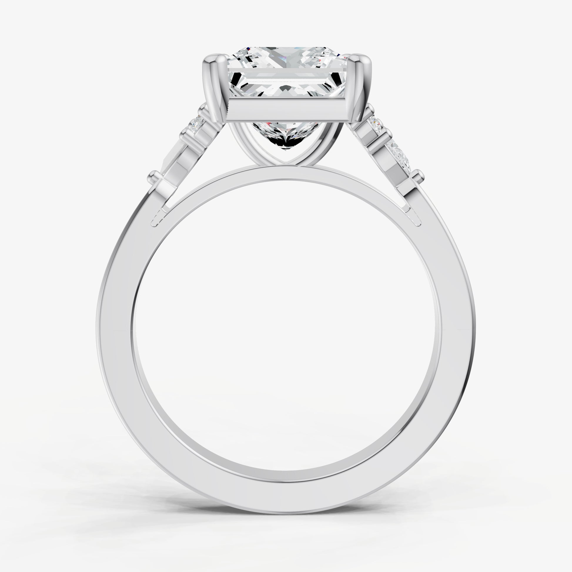 Princess Cluster Diamond Engagement Ring