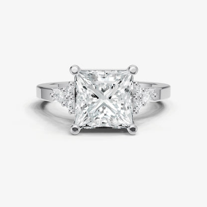 Princess Cluster Diamond Engagement Ring