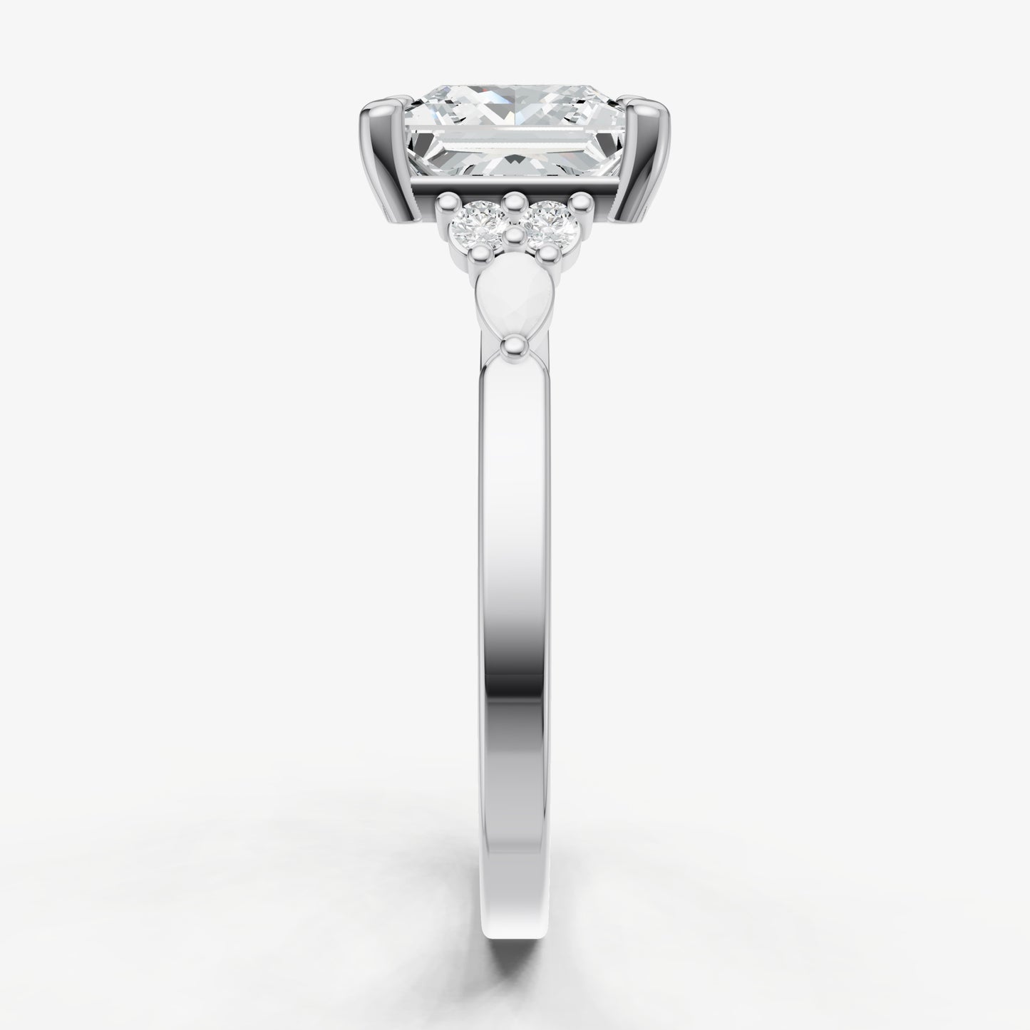 Princess Cluster Diamond Engagement Ring