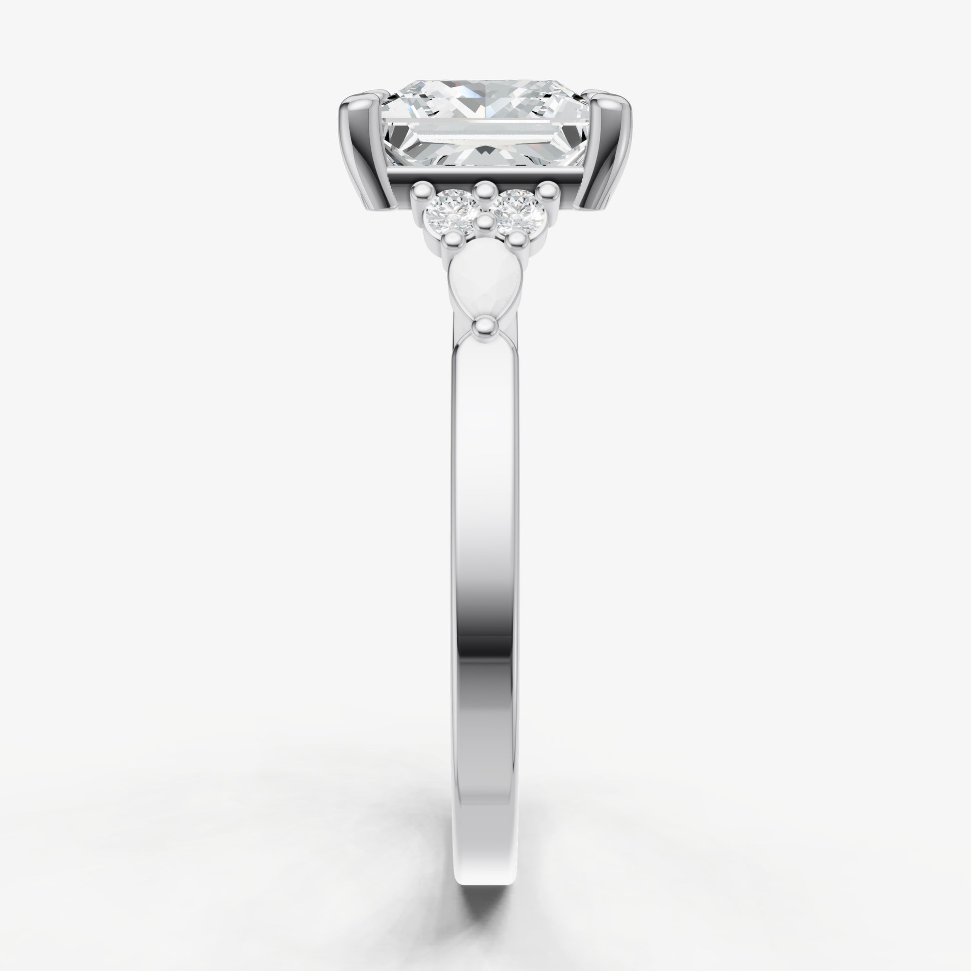Princess Cluster Diamond Engagement Ring