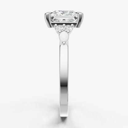 Princess Cluster Diamond Engagement Ring