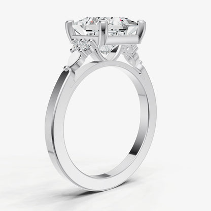 Princess Cluster Diamond Engagement Ring