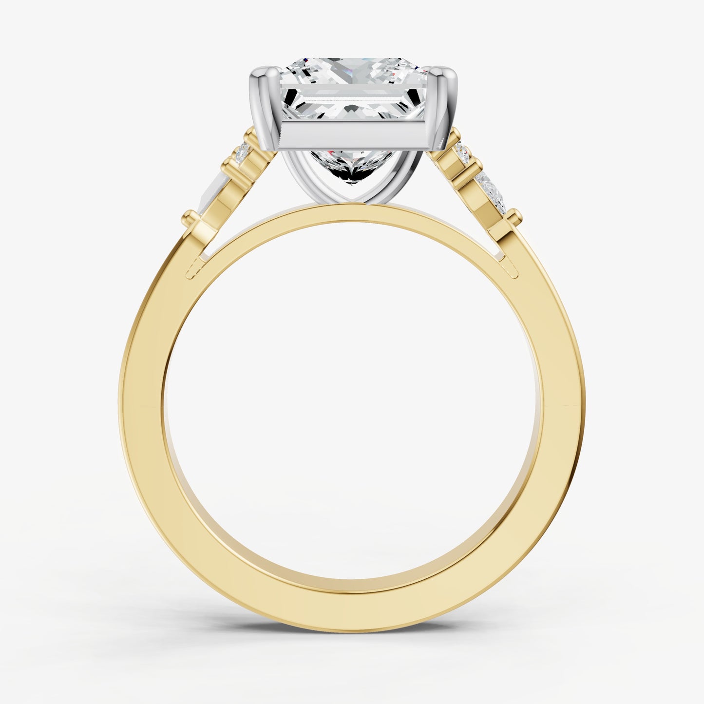 Princess Cluster Diamond Engagement Ring