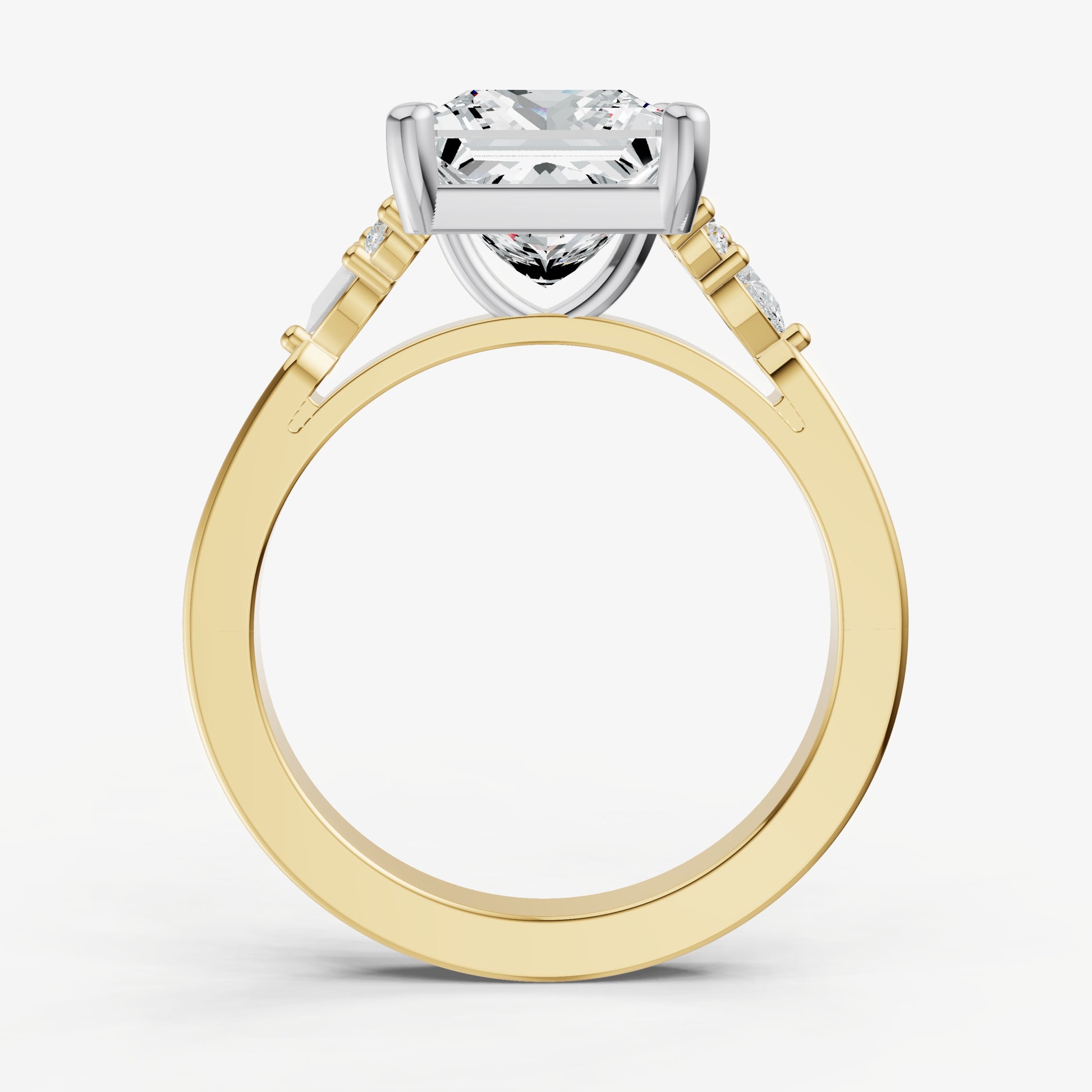 Princess Cluster Diamond Engagement Ring