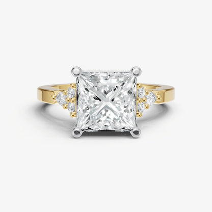 Princess Cluster Diamond Engagement Ring