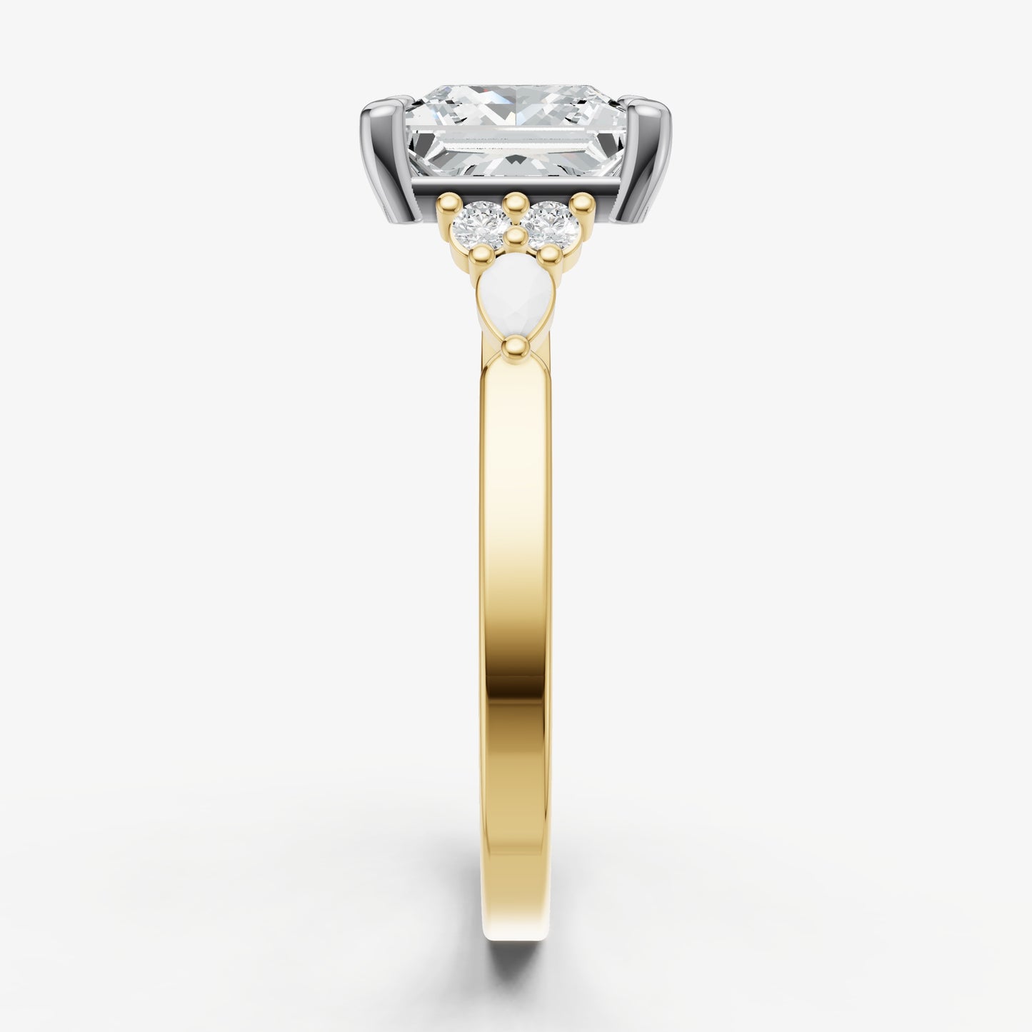 Princess Cluster Diamond Engagement Ring