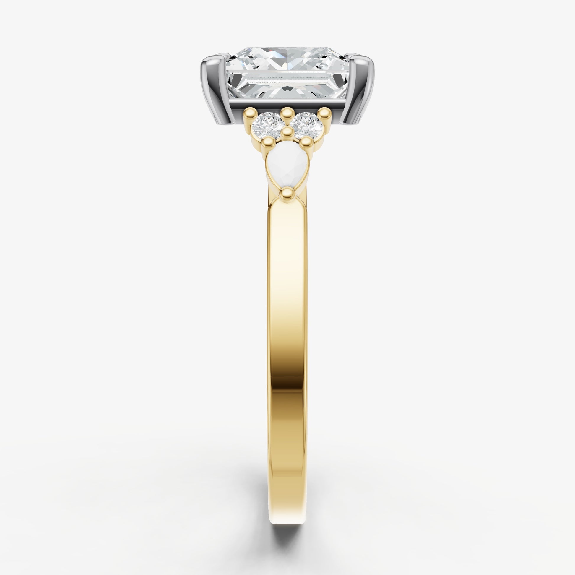 Princess Cluster Diamond Engagement Ring