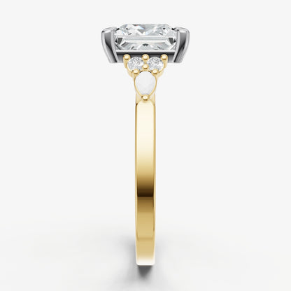 Princess Cluster Diamond Engagement Ring