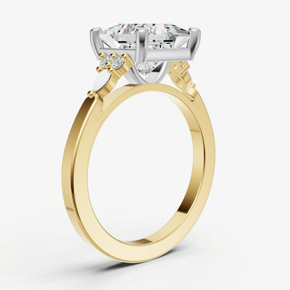 Princess Cluster Diamond Engagement Ring