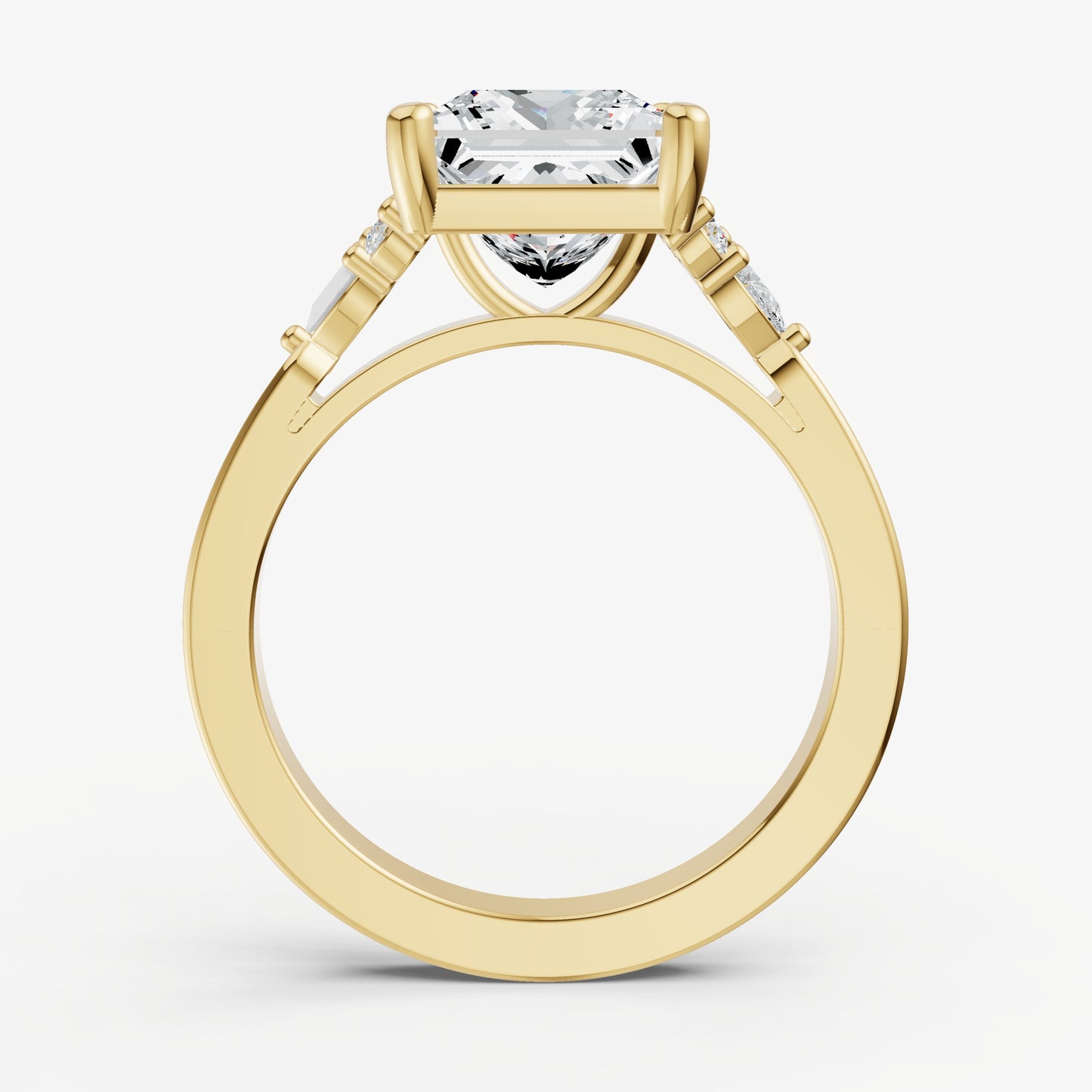 Princess Cluster Diamond Engagement Ring