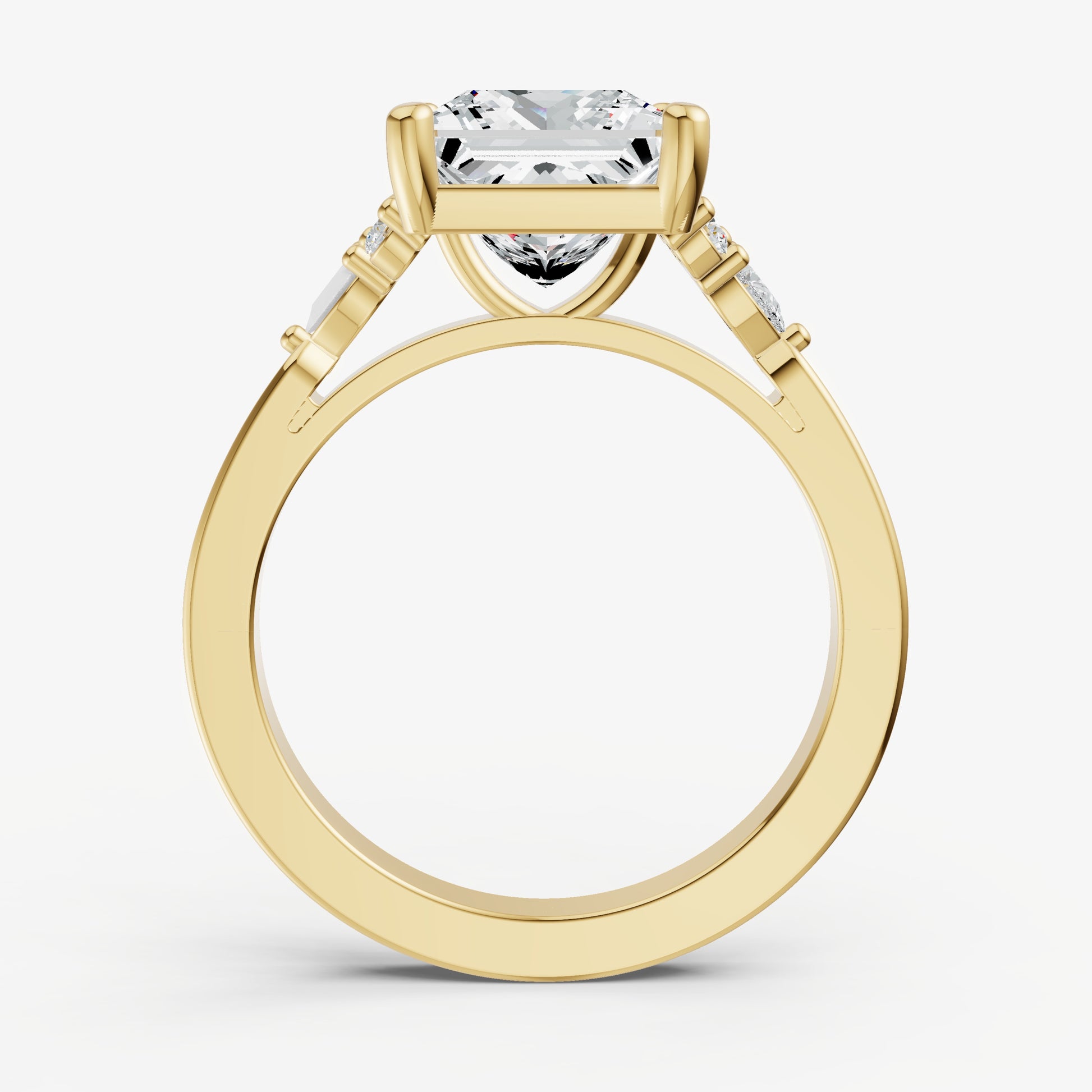 Princess Cluster Diamond Engagement Ring
