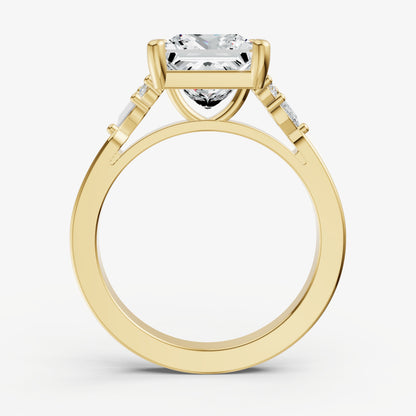 Princess Cluster Diamond Engagement Ring